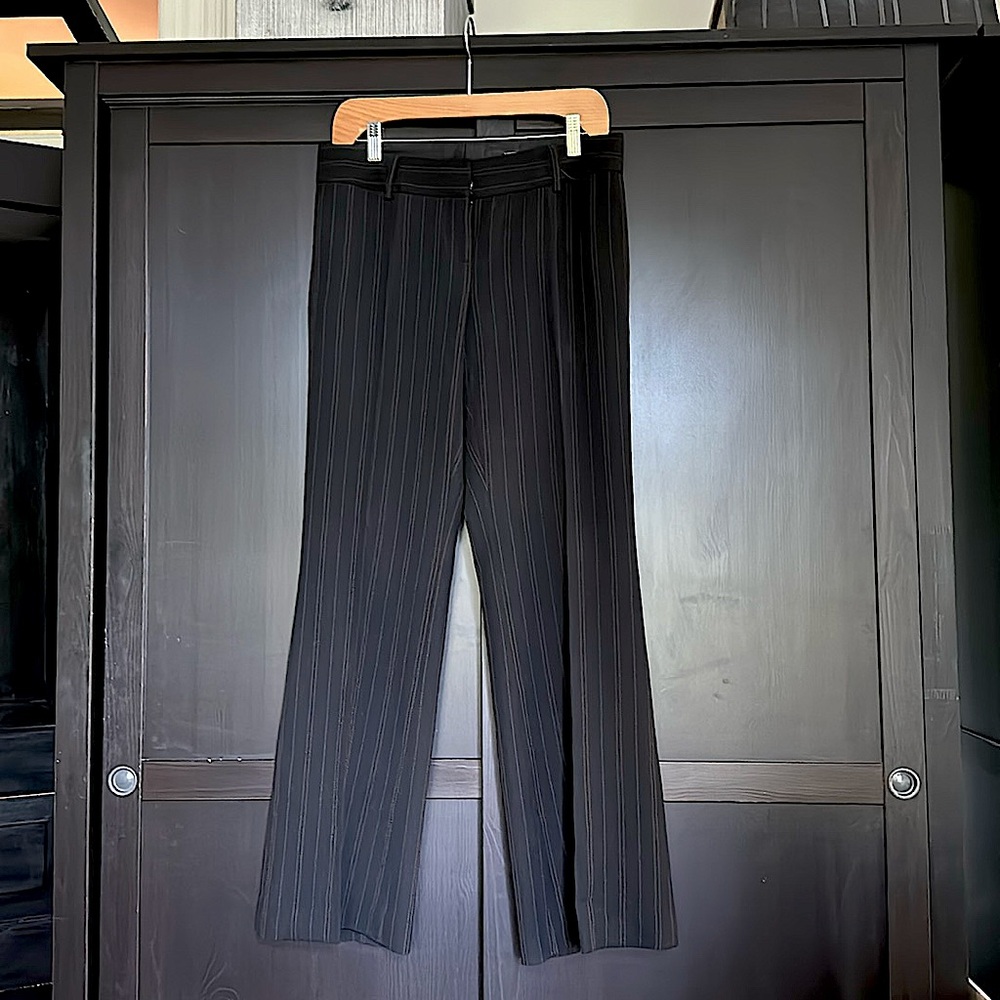 J Crew Black Wool Pinstripe Women’s Trousers